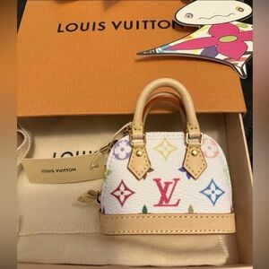 Louis Vuitton x TM Murakami 2025 Micro Mini Alma Multicolor Keychain Purse Charm